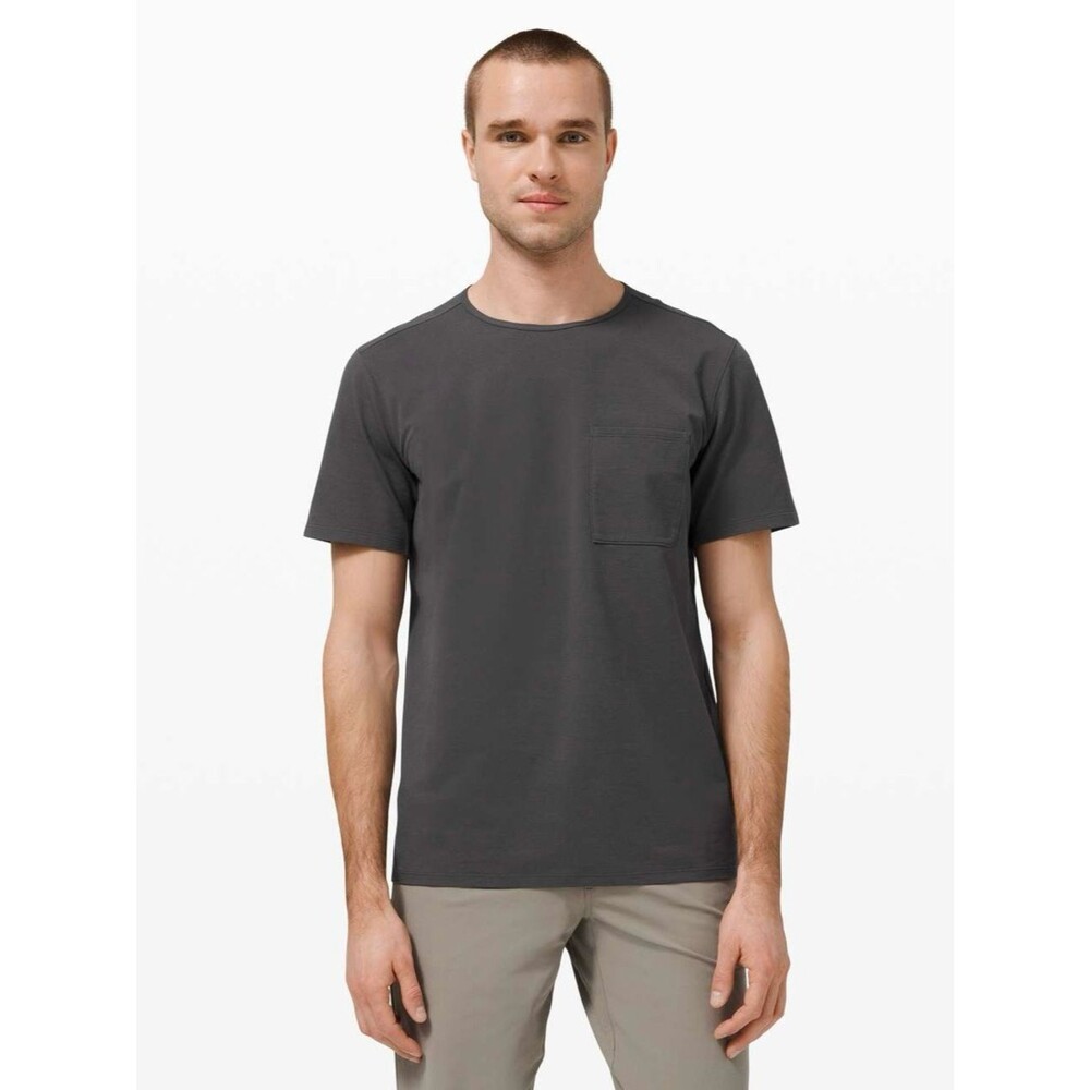 Lululemon Short Sleeve Chest Pocket Tee Charcoal Grey T Shirt Athletic